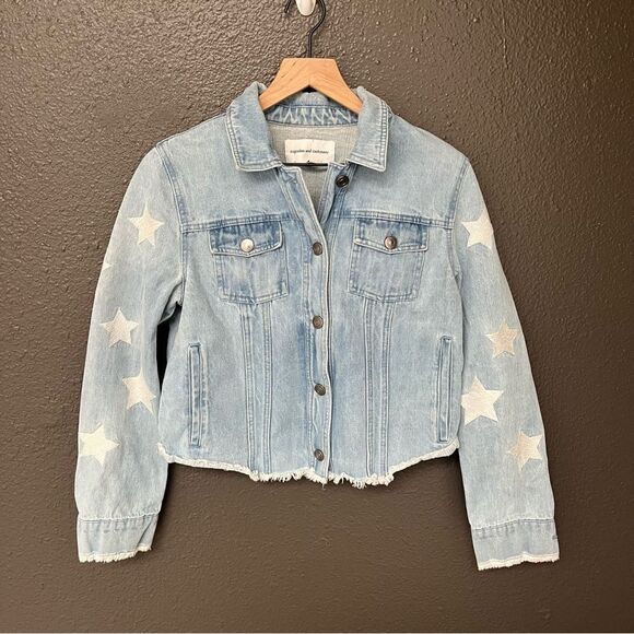 Cupcakes and Cashmere Affleck Embroidered Star Denim Jacket - Picture 2 of 11